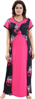 SHOPPING STATION Women Nighty(Black, Pink, White)