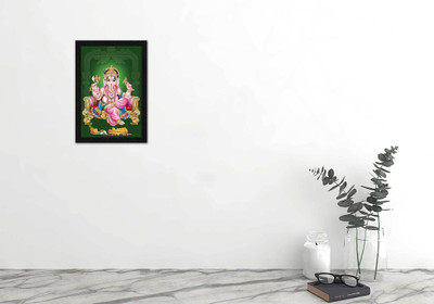 Art Amori Ganapati maharaj Painting with Synthetic Frame Digital Reprint 20 inch x 14 inch Painting(With Frame)