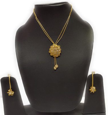 kanojia collections Gold-plated Zircon Alloy Pendant Set