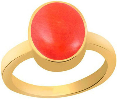 CLEAN GEMS Certified Coral (Moonga) 10.25 Ratti or 9.5 Carat Gold Plated Ring Alloy Ring