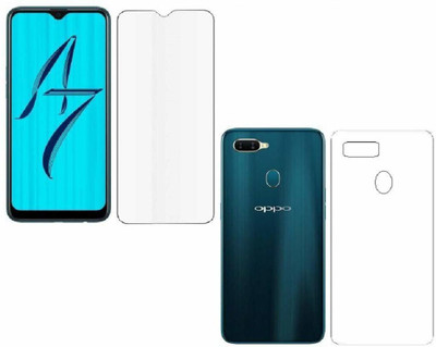 ELEF Front and Back Screen Guard for Oppo A7 0.2MM Flexible Fiber Tempered Glass Screen Protector With 9H Hardness(Pack of 1)