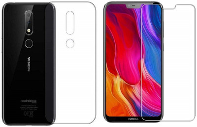ELEF Front and Back Screen Guard for Nokia 6.1 Plus Flexible Fiber Tempered Glass Screen Protector With 9H Hardness(Pack of 1)