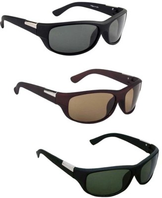 Lee Topper Wrap-around Sunglasses(For Men & Women, Green)