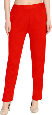 City Fashion Regular Fit Women Red Trousers