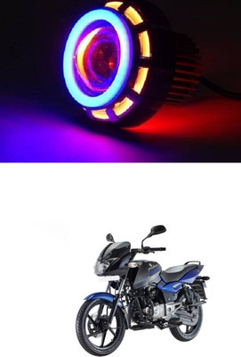 PRTEK LED Headlight Lens Projector (Red And Blue) bike 0021 Headlight Motorbike LED for Bajaj (12 V, 35 W)(Pulsar 150 DTS-i, Pack of 1)