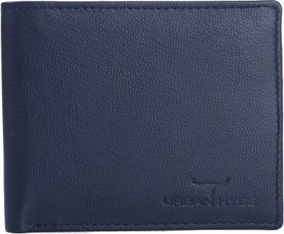 URBAN HYDE Men Casual Blue Genuine Leather Wallet(5 Card Slots)