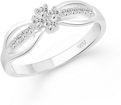 VIGHNAHARTA Flower Shadow Alloy Cubic Zirconia Gold Plated Ring