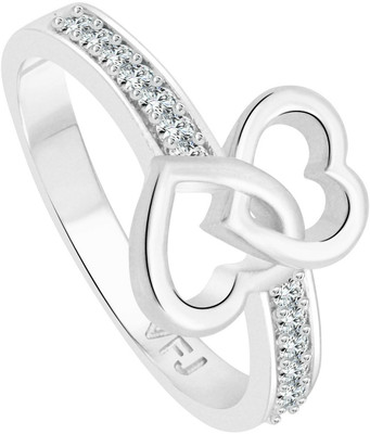 VIGHNAHARTA Valentine's Day Gift Ring with Exclusive Red Rose Box Alloy Cubic Zirconia, Crystal Rhodium Plated Ring