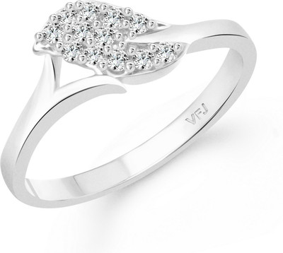 VIGHNAHARTA Simple Finger Leaf Alloy Cubic Zirconia Gold Plated Ring