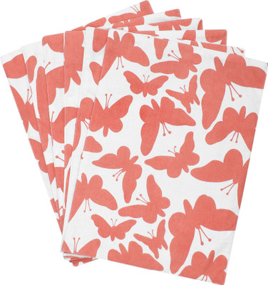 Dekor World Rectangular Pack of 6 Table Placemat(Red, White, Cotton)
