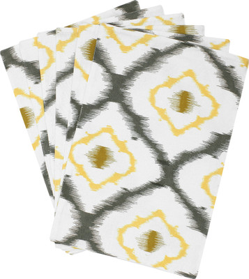 Dekor World Rectangular Pack of 6 Table Placemat(Yellow, Cotton)