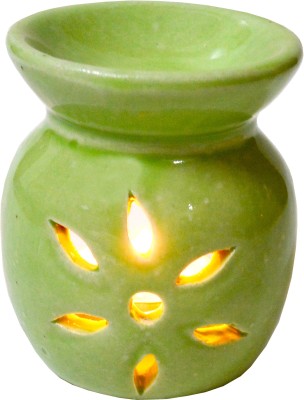 ME&YOU Aroma Diffuser Oil Burner with Tea light Candle Fragrance Ceramic 1 - Cup Tealight Holder(Green, Pack of 1)