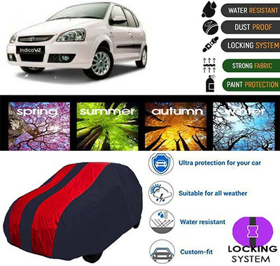 Bristle Car Cover For Tata Indica V2 (With Mirror Pockets)(Maroon, Blue, For 2018, 2019 Models)