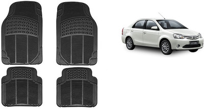 Autofetch Rubber Standard Mat For  Toyota Etios(Black)