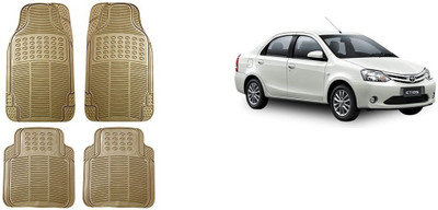 Autofetch Rubber Standard Mat For  Toyota Etios(Beige)