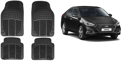 Autofetch Rubber Standard Mat For  Hyundai Verna(Black)