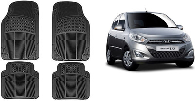 Autofetch Rubber Standard Mat For  Hyundai i10 Active(Black)
