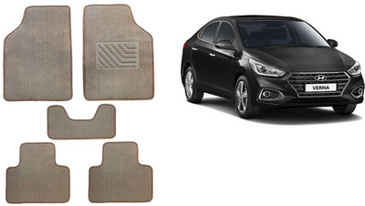 Autofetch Rubber Standard Mat For  Hyundai Verna(Beige)