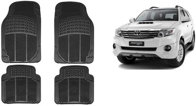 Autofetch Rubber Standard Mat For  Toyota Fortuner(Black)