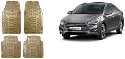 Autofetch Rubber Standard Mat For  Hyundai Fluidic Verna(Beige)