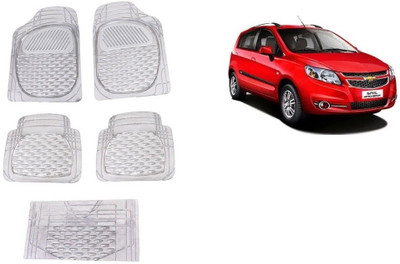 Autofetch Rubber Standard Mat For  Chevrolet Sail Hatchback(White)