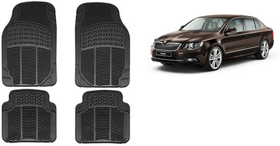 Autofetch Rubber Standard Mat For  Skoda Superb(Black)