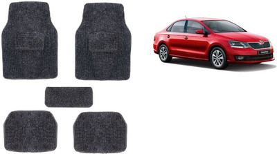 Autofetch Rubber Standard Mat For  Skoda Rapid(Black)