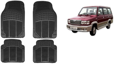Autofetch Rubber Standard Mat For  Toyota Qualis(Black)