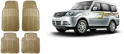 Autofetch Rubber Standard Mat For  Tata Sumo Grande(Beige)