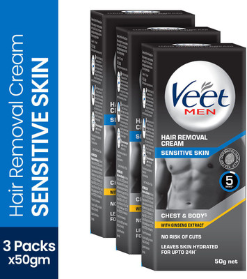 Veet Hair Removal Cream For Men Sensitive Skin Cream 150 G Set Of 3