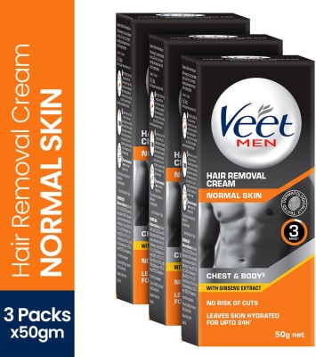 Veet Hair Removal Cream for Men, Normal Skin Cream  (150 g, Set of 3)