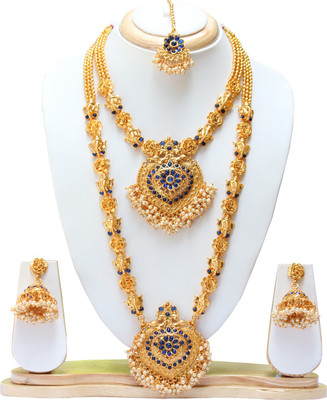 Ethnicking Brass, Copper, Alloy Gold-plated Gold Jewellery Set(Pack of 1)
