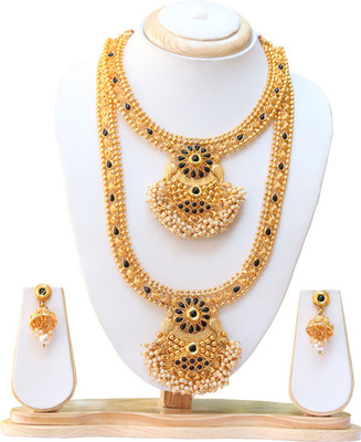 Swarajshop Alloy Gold-plated Green, White Jewellery Set(Pack of 1)