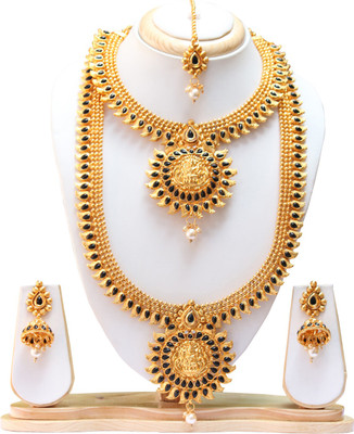 Ethnicking Alloy Gold-plated Gold, Black, White Jewellery Set(Pack of 1)