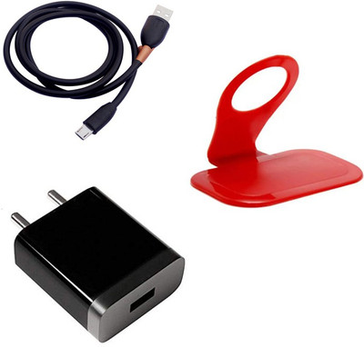 DAKRON Wall Charger Accessory Combo for All Android Phones(Black)