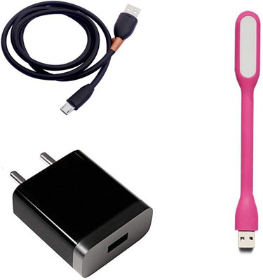 DAKRON Wall Charger Accessory Combo for All Android Phones(Black)