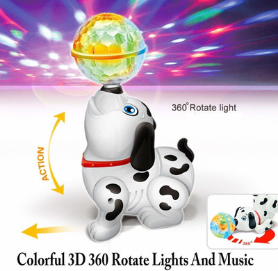 Zahuu Cute Dancing Toy with Reflected 3D Lights(White)