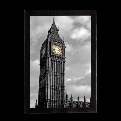 eCraftIndia London Clock Tower Satin Matt Texture UV Ink 14 inch x 10 inch Painting(With Frame)