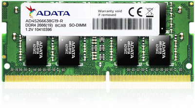 ADATA Premier 2666 Mhz SO-DIMM Memory Module SDRAM DDR4 8 GB (Dual Channel) Laptop SDRAM (AD4S266638G19-R)(Green)