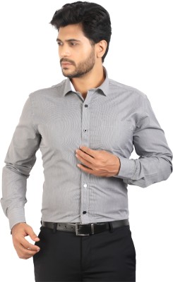 Corporate Club Men Self Design Formal Grey Shirt