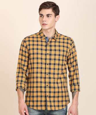 Wrangler 20X Men Checkered Casual Dark 