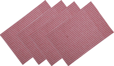 OASIS Rectangular Pack of 4 Table Placemat(Red, Cotton)
