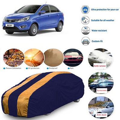 Bristle Car Cover For Tata Zest (With Mirror Pockets)(Blue, Orange, For 2018, 2019 Models)
