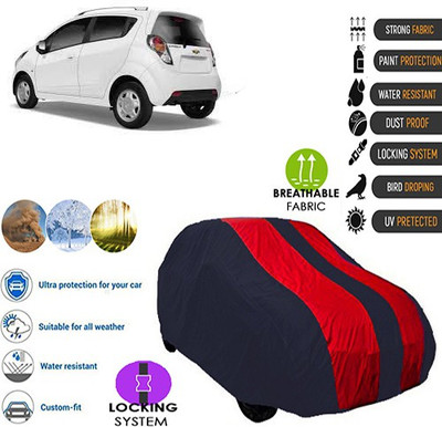 CREEPER Car Cover For Chevrolet Beat (Without Mirror Pockets)(Blue, Red, For 2018, 2019 Models)