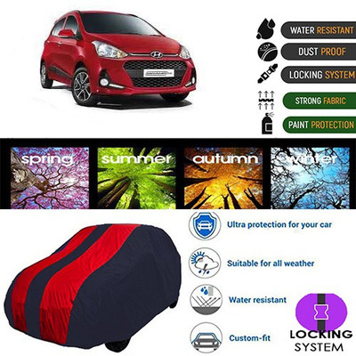 CREEPER Car Cover For Hyundai Grand i10 (With Mirror Pockets)(Maroon, Blue, For 2018, 2019 Models)