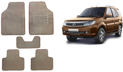 Autofetch Rubber Standard Mat For  Tata Safari Storme(Beige)