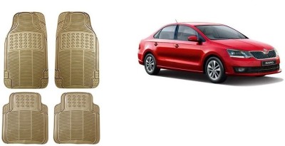 Autofetch Rubber Standard Mat For  Skoda Rapid(Beige)