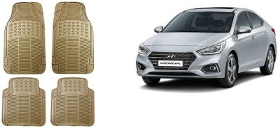 Autofetch Rubber Standard Mat For  Hyundai Verna Fluidic(Beige)