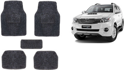 Autofetch Rubber Standard Mat For  Toyota Fortuner(Black)