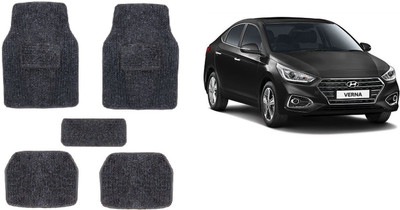 Autofetch Rubber Standard Mat For  Hyundai Verna(Black)